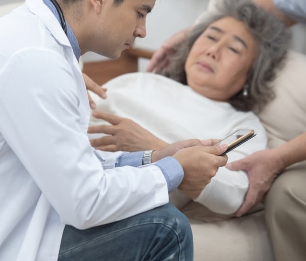 doctor and patient for stroke rehabilitation