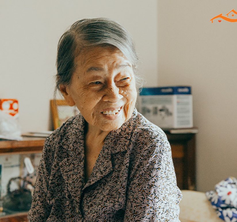 elderly woman smiling